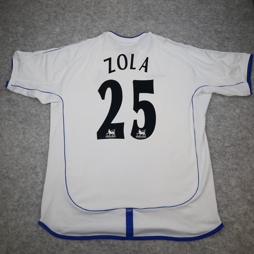 Vintage Chelsea Shirt Extra Large White Away Kit 2001 2003 Gianfranco Zola