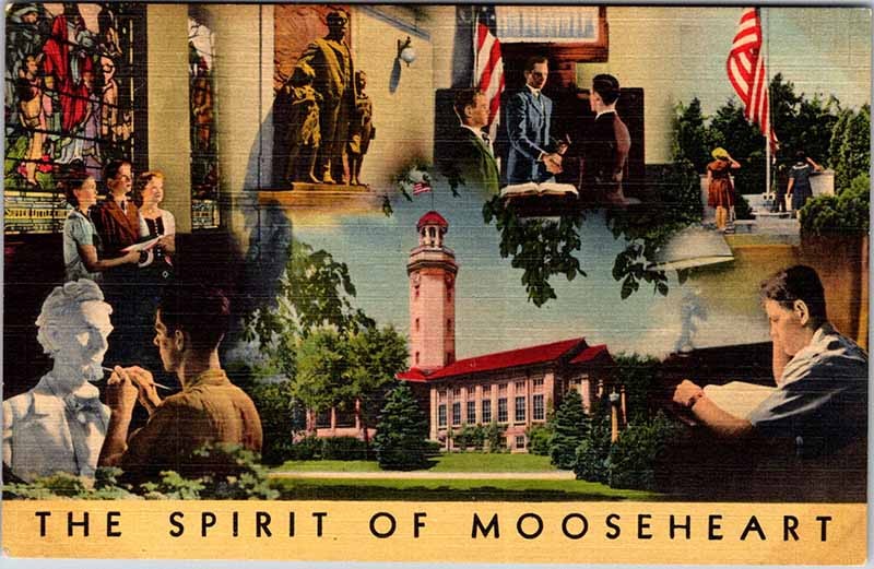 Postcard SCHOOL SCENE Moonseheart Illinois IL m/09 AM5205