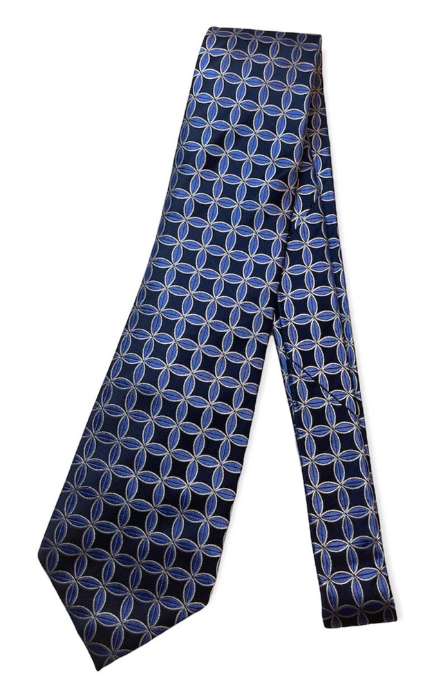 Stafford Mens Necktie 100% Silk Classic Tie Geometric Blue
