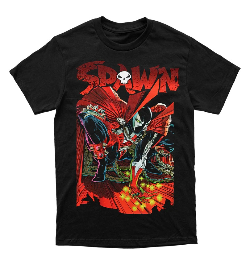 Vintage SPAWN movie short sleeve black color retro classic shirt KV39847