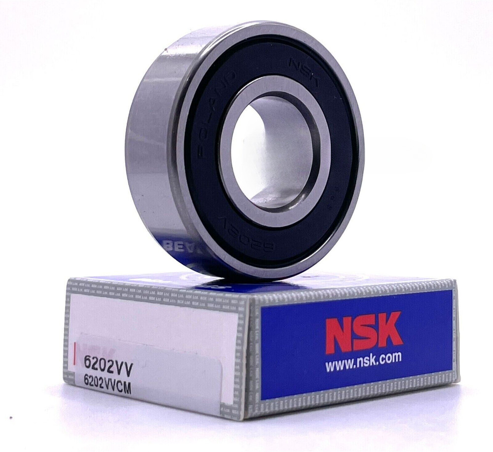 NSK 6202 VV DEEP GROOVE BALL BEARING, RUBBER SEALED 15x35x11mm