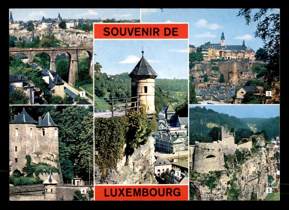 Postcard Panorama Spanish Turret Upper Town Dukes Of Luxembourg Vintage