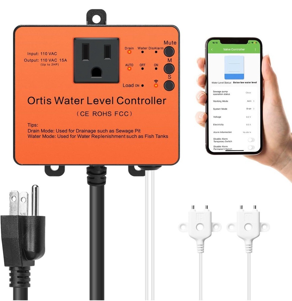 Ortis WiFi Sump Pump Monitor with Water Level Alerts and Real-Time Status