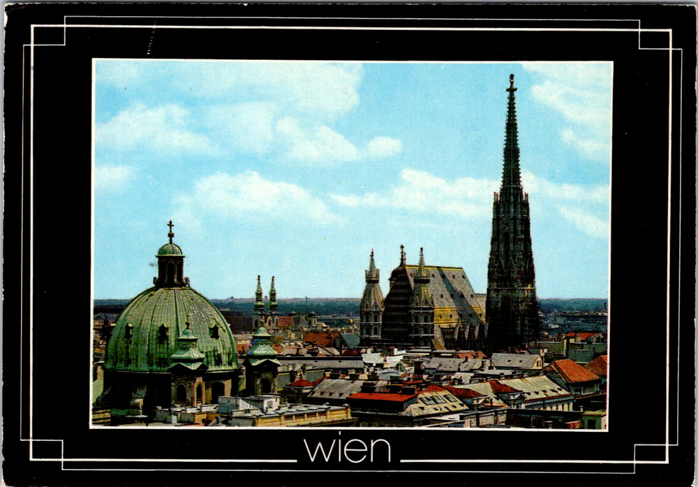 Vintage Postcard Vienna Austria St Stephen's Cathedral Panorama