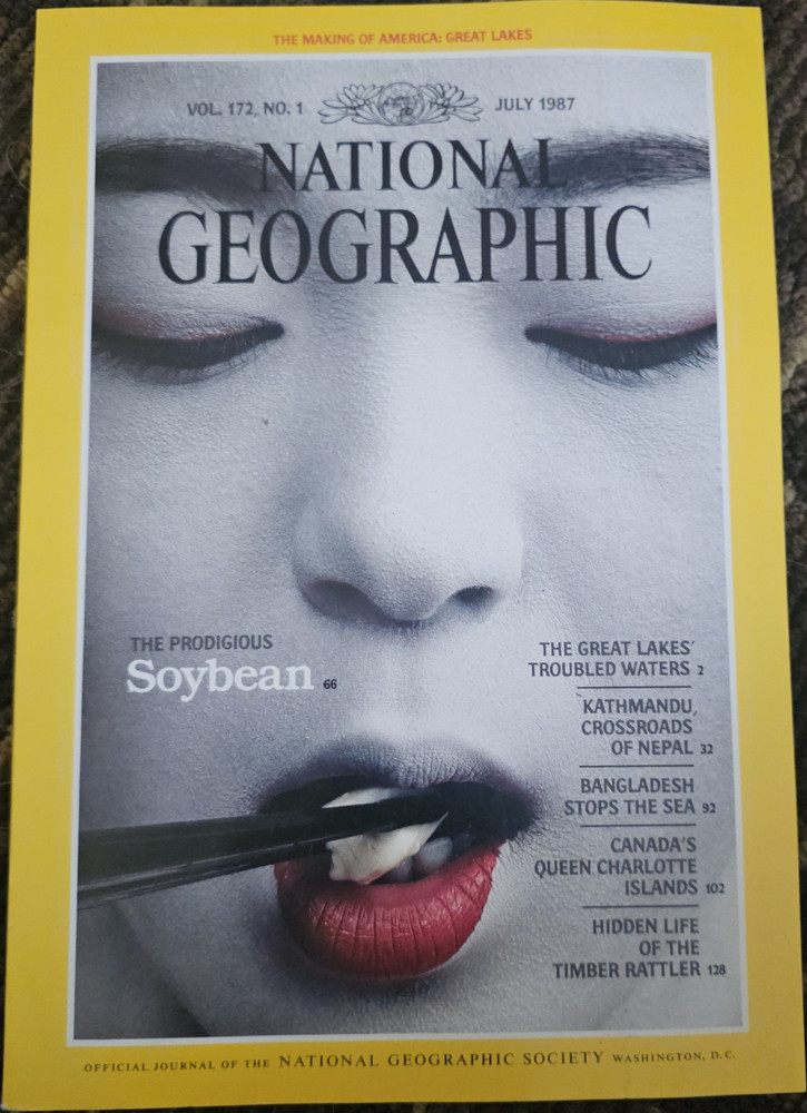 National Geographic July 1987 Vol.172 No.1 Illustrated Soybean Great Lakes