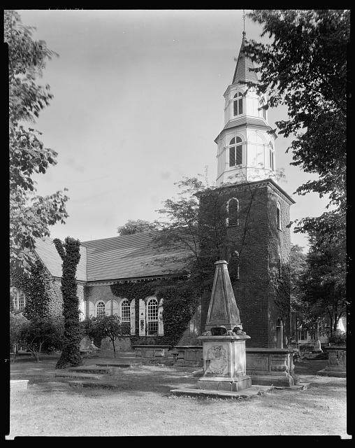Williamsburg Virginia Bruton Parish Church 1930s Historic Colonial Church Yard