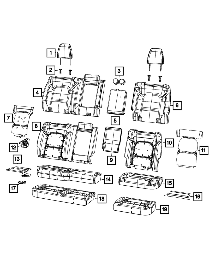 Genuine Mopar Rear Seat Back Cover 7AR10BD3AA