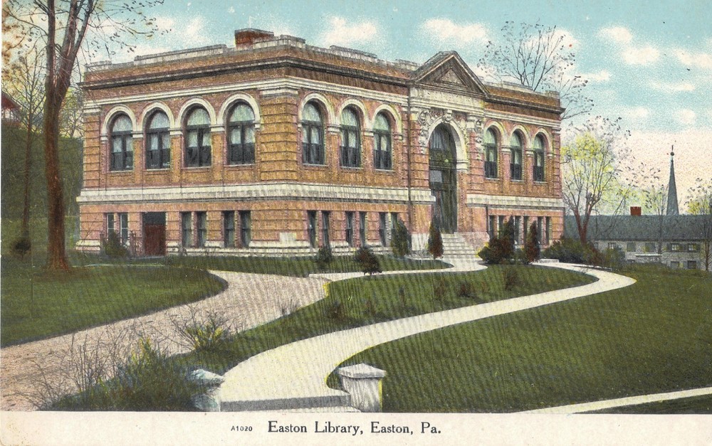 Easton PA Easton Library   DB Postcard UNP0STED EXCL *