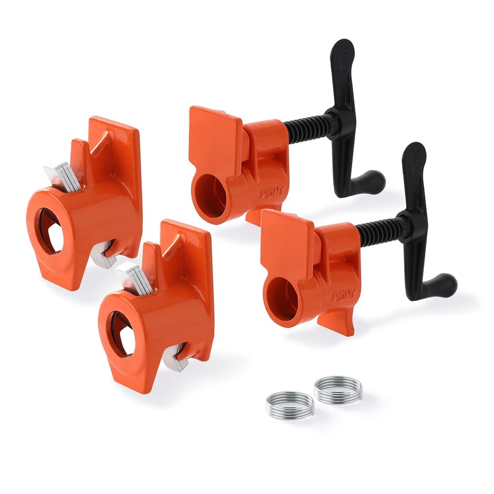 2-Pack 50 Wood Gluing Pipe Clamp Fixtures for 3/4-Inch Black Pipes