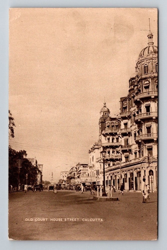 India- Calcutta Old Court House Street Standard Old Postal View Vintage Postcard