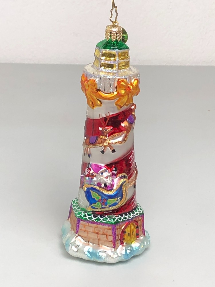 Christopher Radko Sea Side Delivery 2001 Glass Christmas Ornament Lighthouse