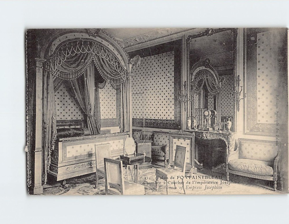 Postcard Bedroom of Josephine Château de Fontainebleau in France