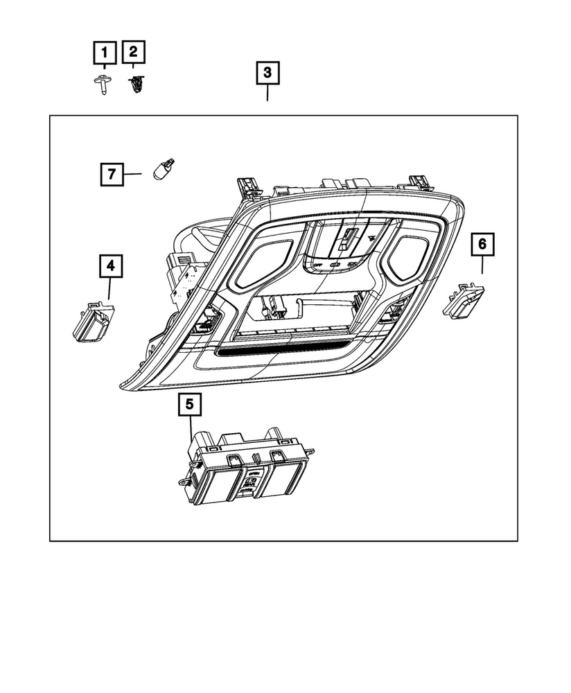 Genuine Mopar Overhead Console 7GW151D1AA