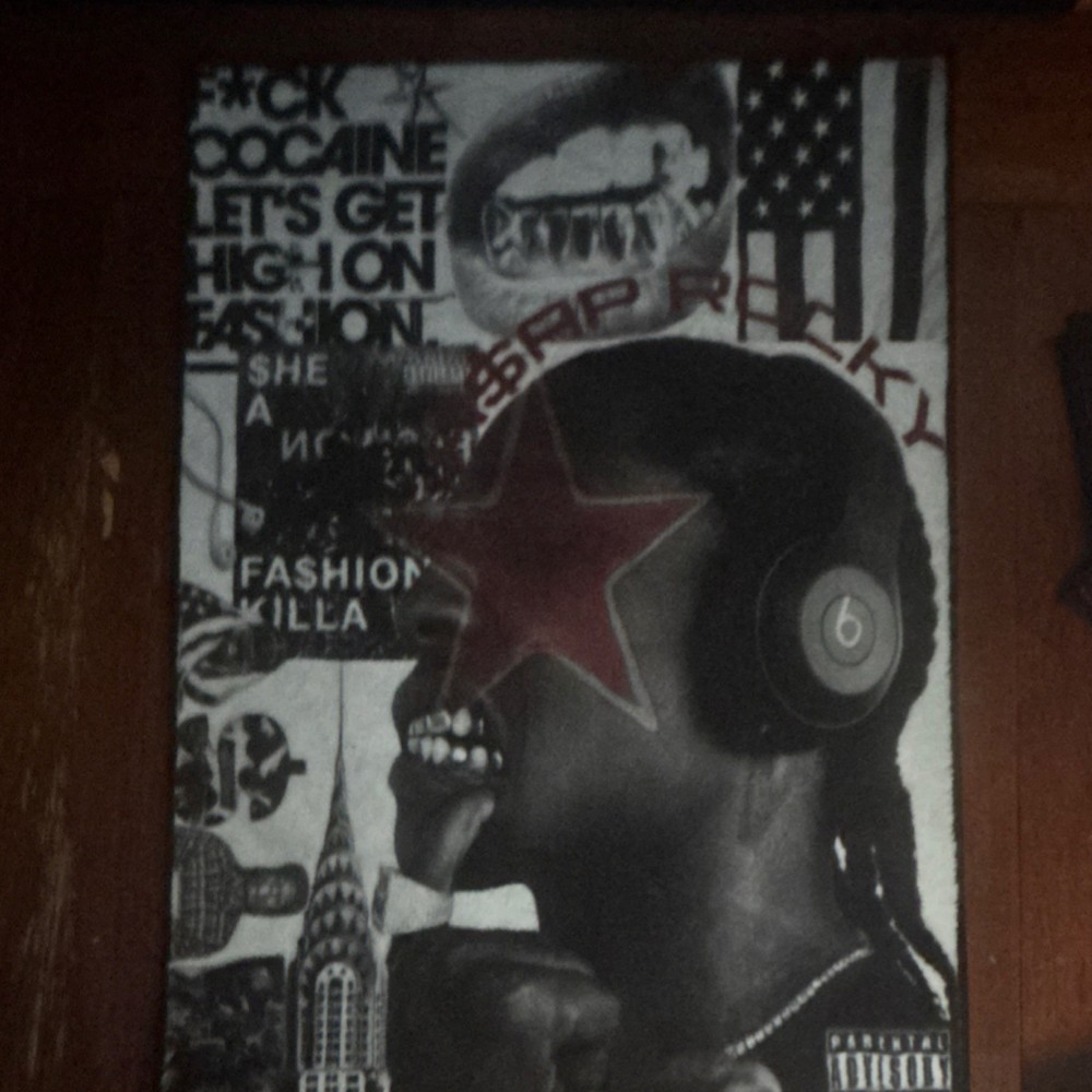 A$AP Rocky Collage Music Fashion Art Medium Carpet