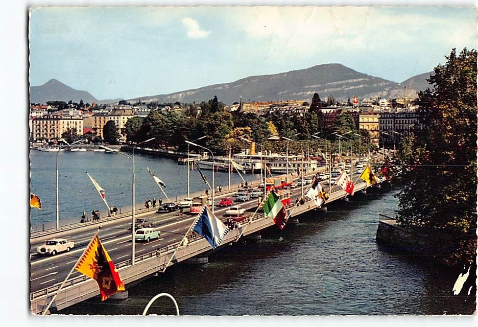 Postcard Pont du Mont-Blanc in Geneva Switzerland