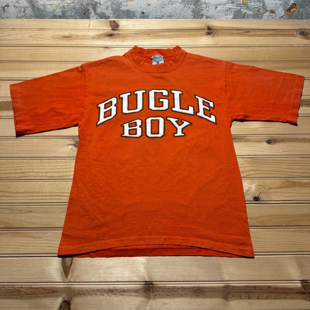 Vintage 90s Bugle Boy Logo Surf Skate Streetwear Graphic T-Shirt Youth - Large