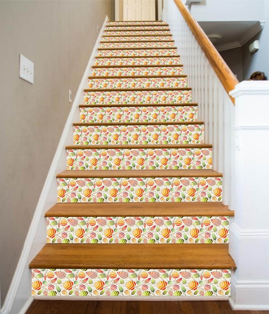 3D Colored Leaves AZ552 Stair Risers Decoration Mural Vinyl Wallpaper Kay