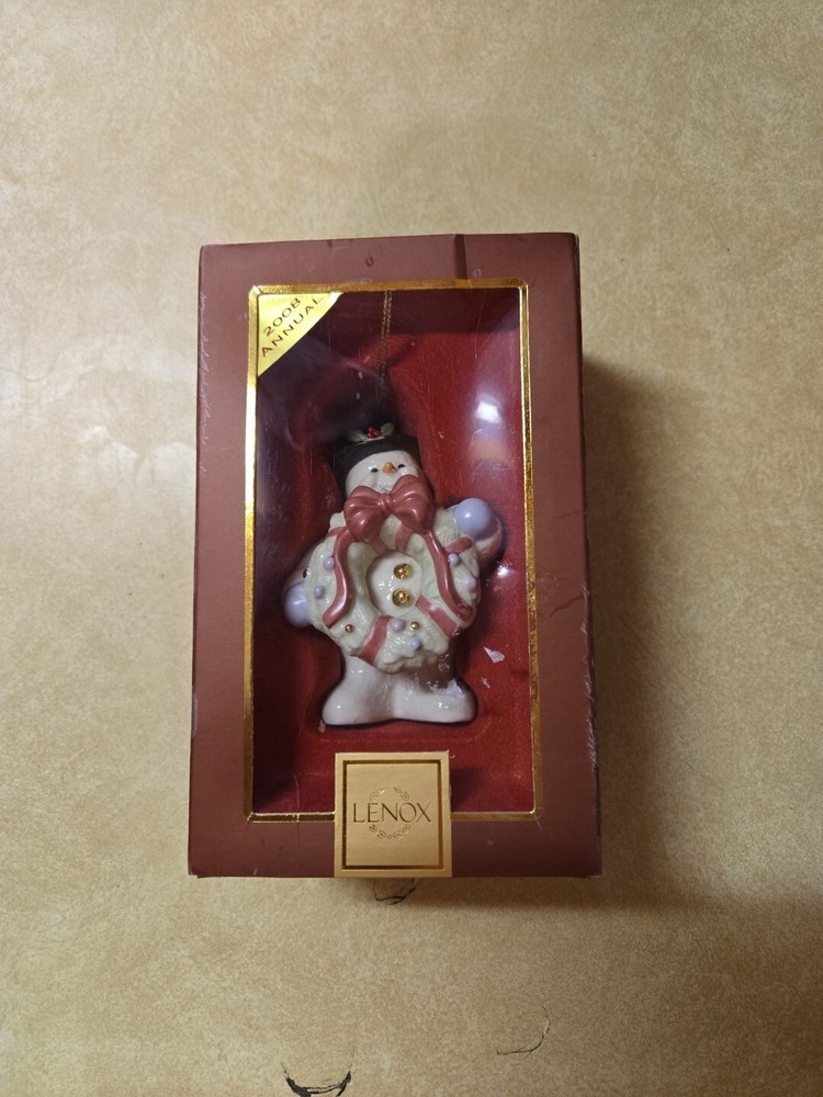 2008 Lenox Snowman Christmas Ornament New in Box Decorating for Christmas