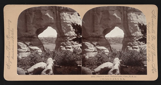 Photo:Palmer Lake Colorado Phobe's Arch 1898 D&RG Railroad Stereo View