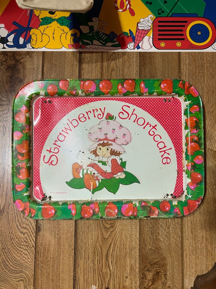Strawberry Shortcake Folding Metal TV Lap Tray Vintage 1981
