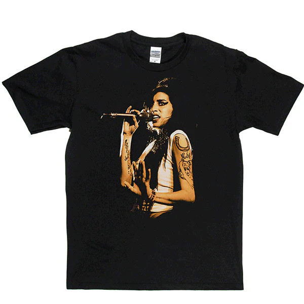 Vtg Amy Winehouse Live In Tour Cotton Black All Size For Men T Shirt MC024