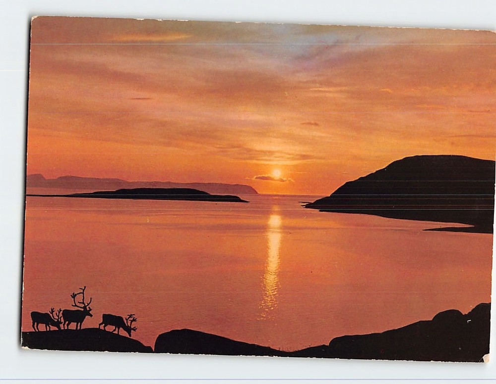 Postcard Midnight Sun Hammerfest Norway