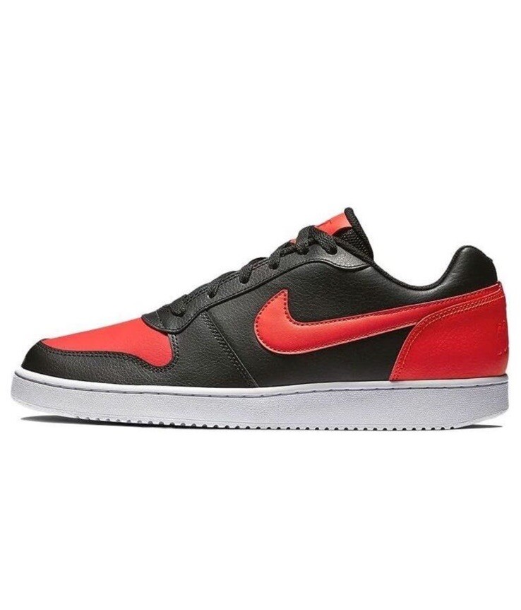 Men Nike Ebernon Low Athletic Lifestyle Shoes Black/Habanero Red AQ1775-004
