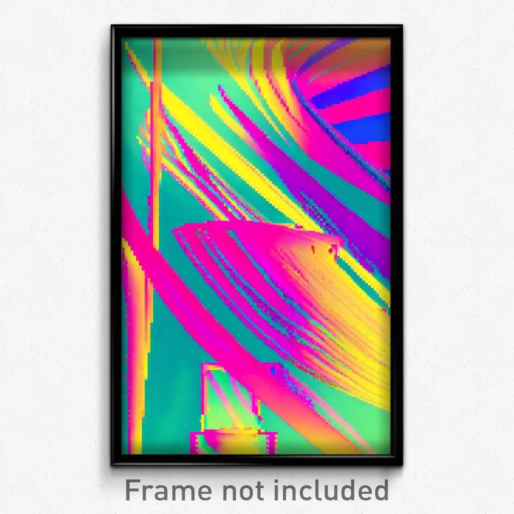 8 Bit Psychedelic Pixel Art Poster - Swirly Barony Trippy Video Game Print