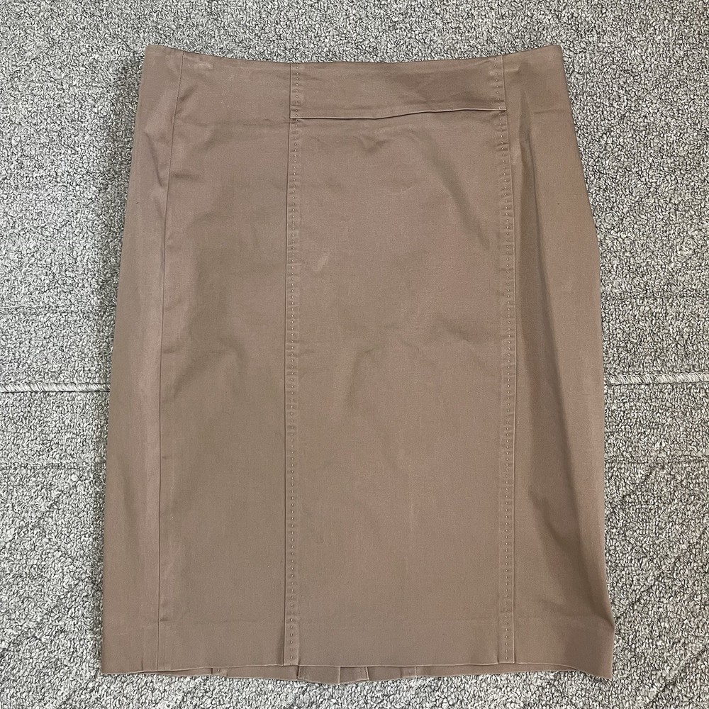 Ann Taylor Loft A Line Skirt Womens Size 10 Brown Knee Length Cotton Stretch