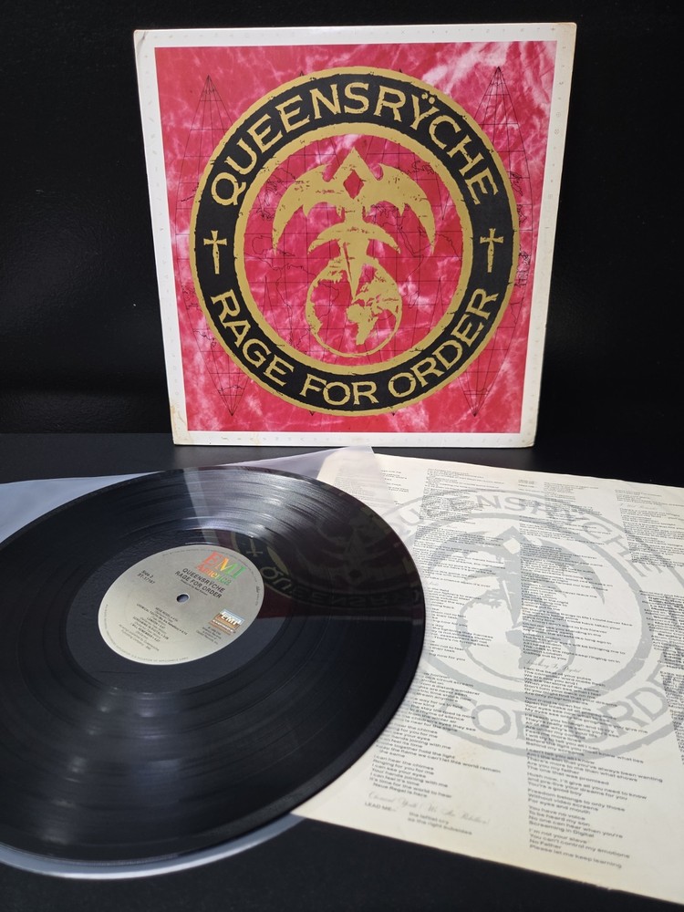 Queensryche Rage For Order Lp Vinyl 1986 1st Press W/Insert VG+/VG Wax