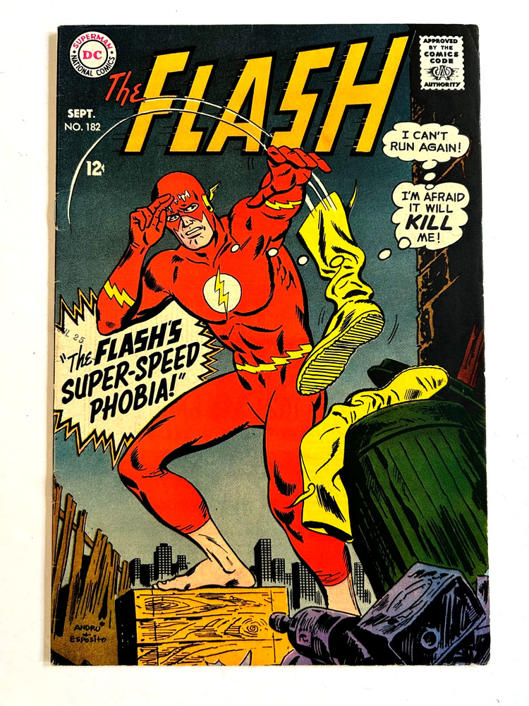 Flash  #182 - Battles Abra Kadabra- Silver Age Dc Comic - Vg/Fn -  1968-image