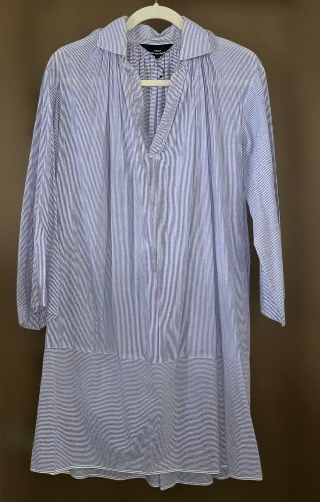 tricot Comme Des Garcons Striped Blue White Shirt Dress Made in Japan Size M