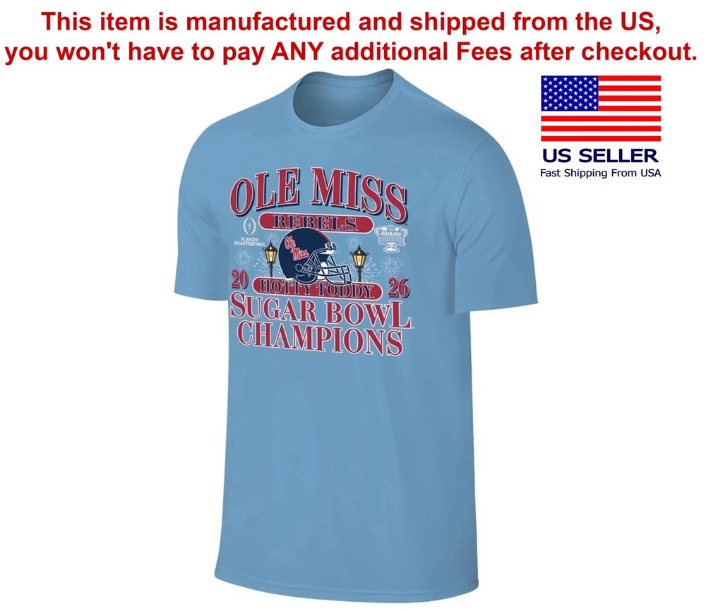 SALE!!! Ole Miss Rebel 2026 Sugar Bowl Champions reprint T-Shirt, FAST SHIP