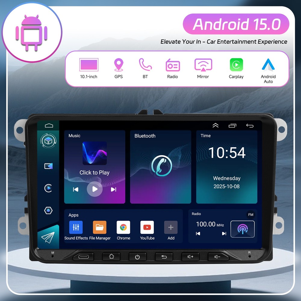 2+64GB For VW Jetta 2011-2018 Car Radio Wireless Carplay Android 15 Head Unit US