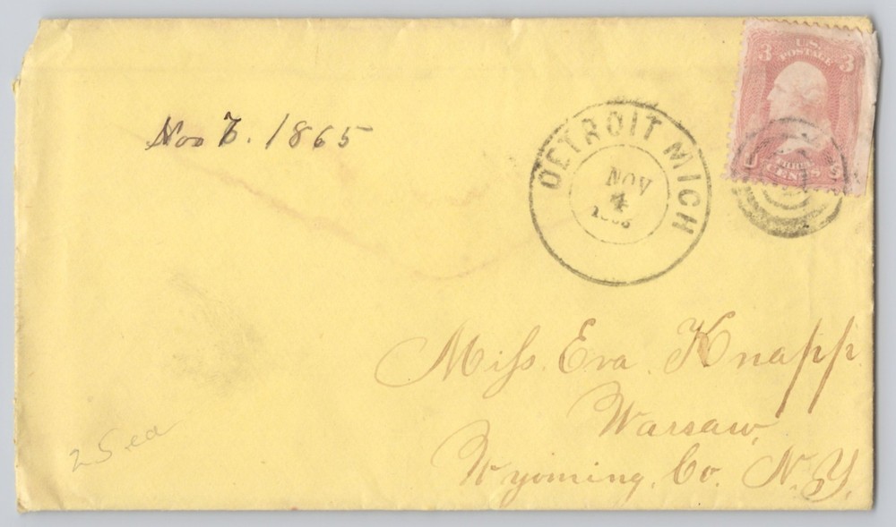 Detroit, Michigan, 3c Washington stamp with MICH circular cancel cover ACE