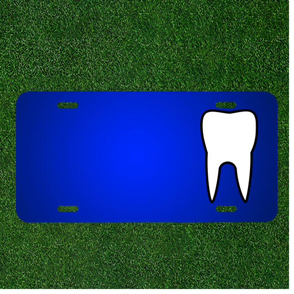 Create a Unique Custom Personalized License Plate with Add-on Names and Tooth Molar Dental Design for a Special Touch