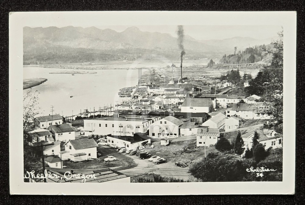 Scarce RPPC View of Wheeler, Oregon. C 1950 Tillamook County. Mill Town.