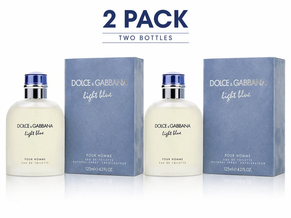 Light Blue by Dolce & Gabbana Pour Homme 4.2 oz / 125ml EDT Spray for Men 2 Pack