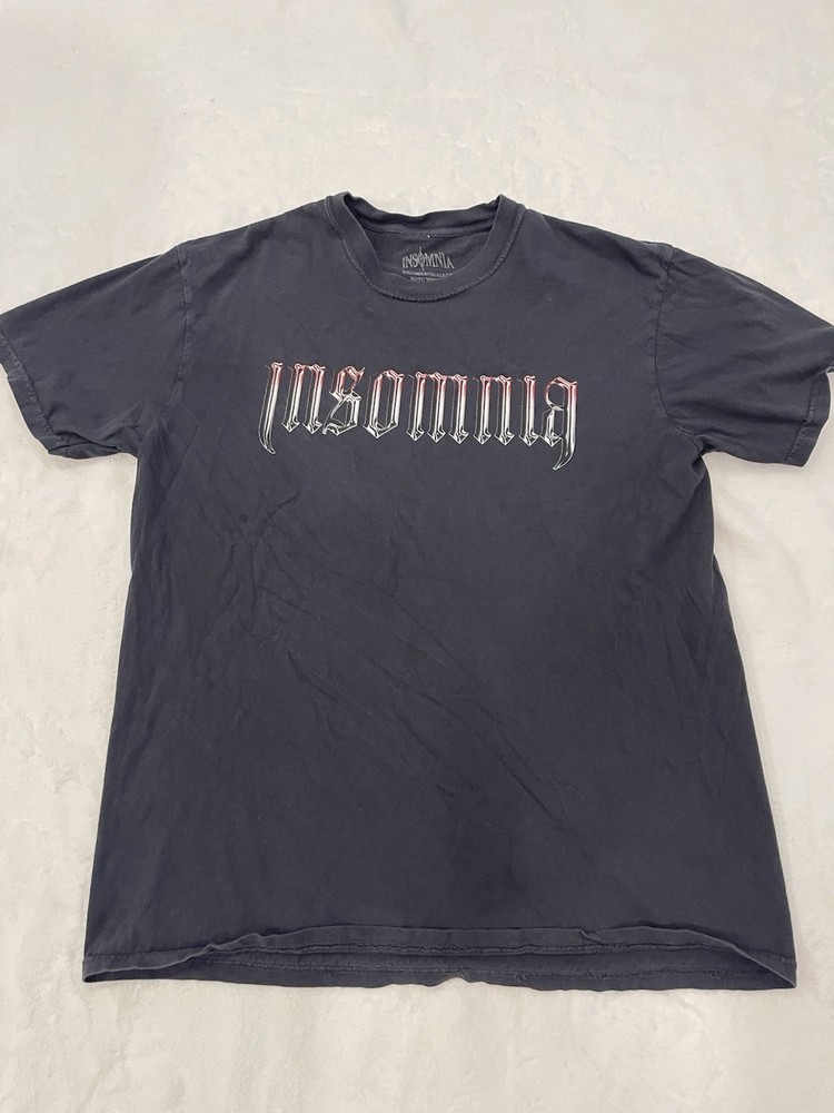 Insomnia Black Knit Cotton Cross Graphic Short Sleeve Crew Neck Men's T-Shirt L