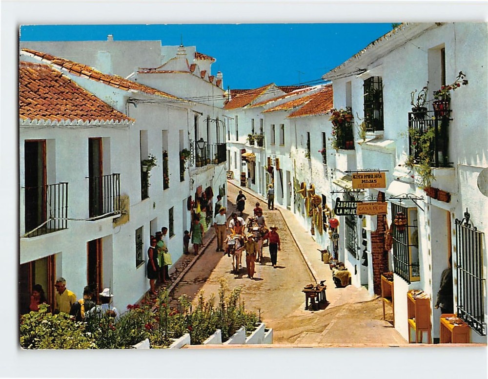 Postcard Typical Street  Costa Del Sol Mijas Spain