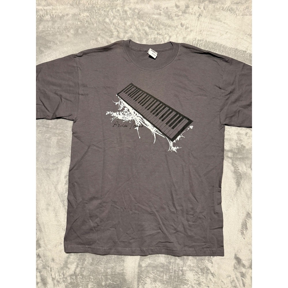 Gildan Ultra Cotton Brian Jones Keyboard Graphic T-Shirt Mens Large Gray Music