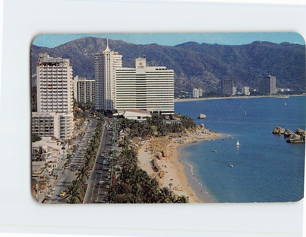 Postcard Aerial View Condesa & Fiesta Hotels Acapulco Guerrero Mexico