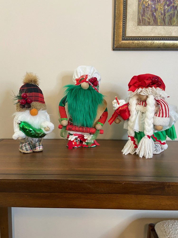 Handmade Nordic Scandinavian Gnomes Christmas-Holiday Decoration Set of 3