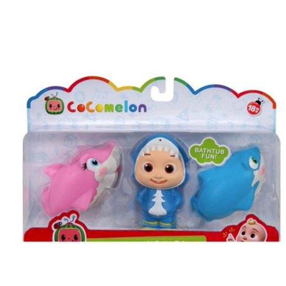 CoComelon JJ and Shark Bath Squirters 4 Inch Toddler Toys