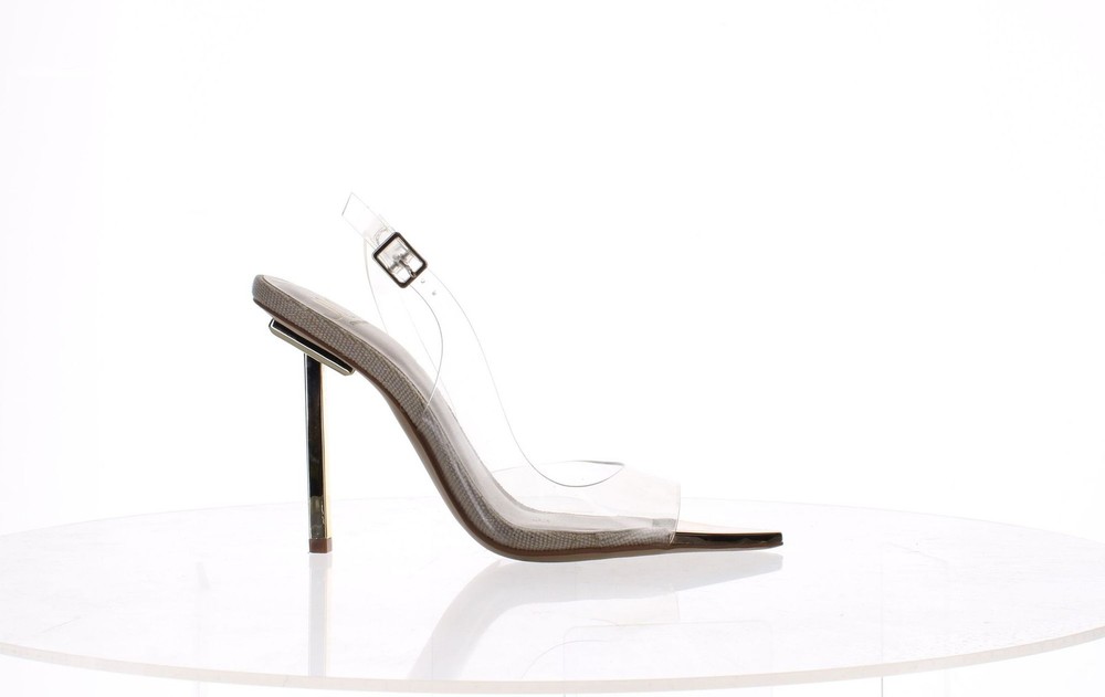 JLO Jennifer Lopez Womens Bianca Clear Slingback Heels Size 7