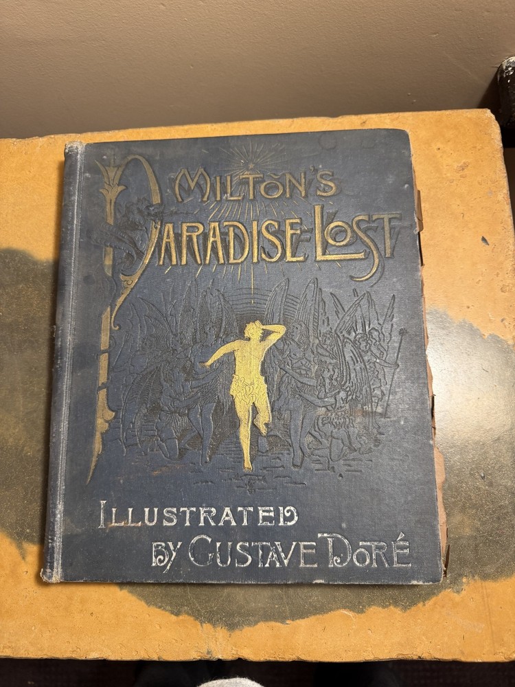 Milton's Paradise Lost Gustave Dore Illustration Late 1800s HC Antique Book