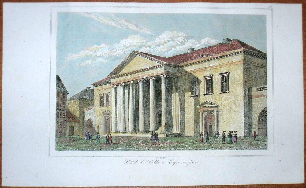 1846 print CITY HALL (BUILT IN 1815), COPENHAGEN, DENMARK, #23