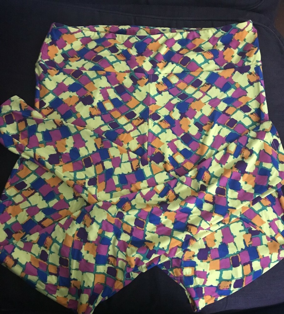 LuLuRoe Tall & Curvy Leggings - Multi-Color Abstract Print W30 L28 Athletic Fit-image