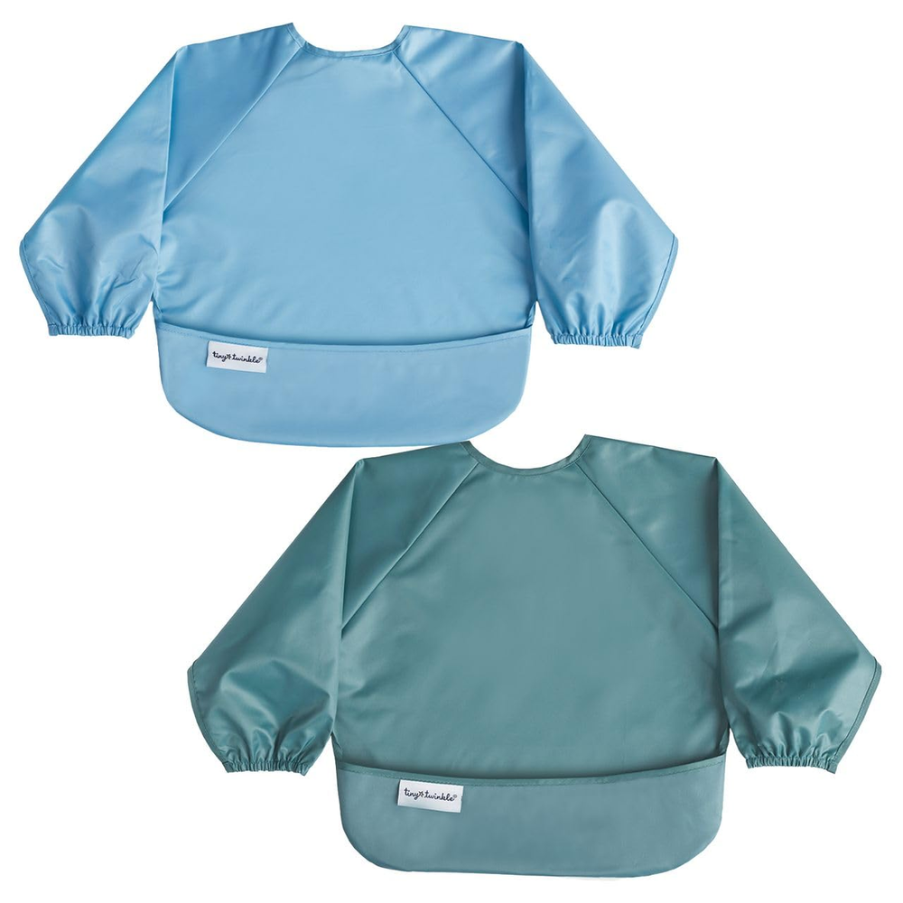 Long Sleeve Bib for Babies & Toddlers | 2-Pack Waterproof Smock Bib for Eating |