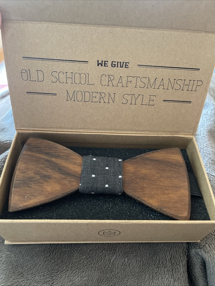 Handcrafted Wooden Polka Dot Bow Tie by Two Guys Bow Tie Co